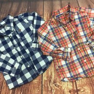 Lot of 2 Boy's 24 Mos Carters Long Sleeve Flannels